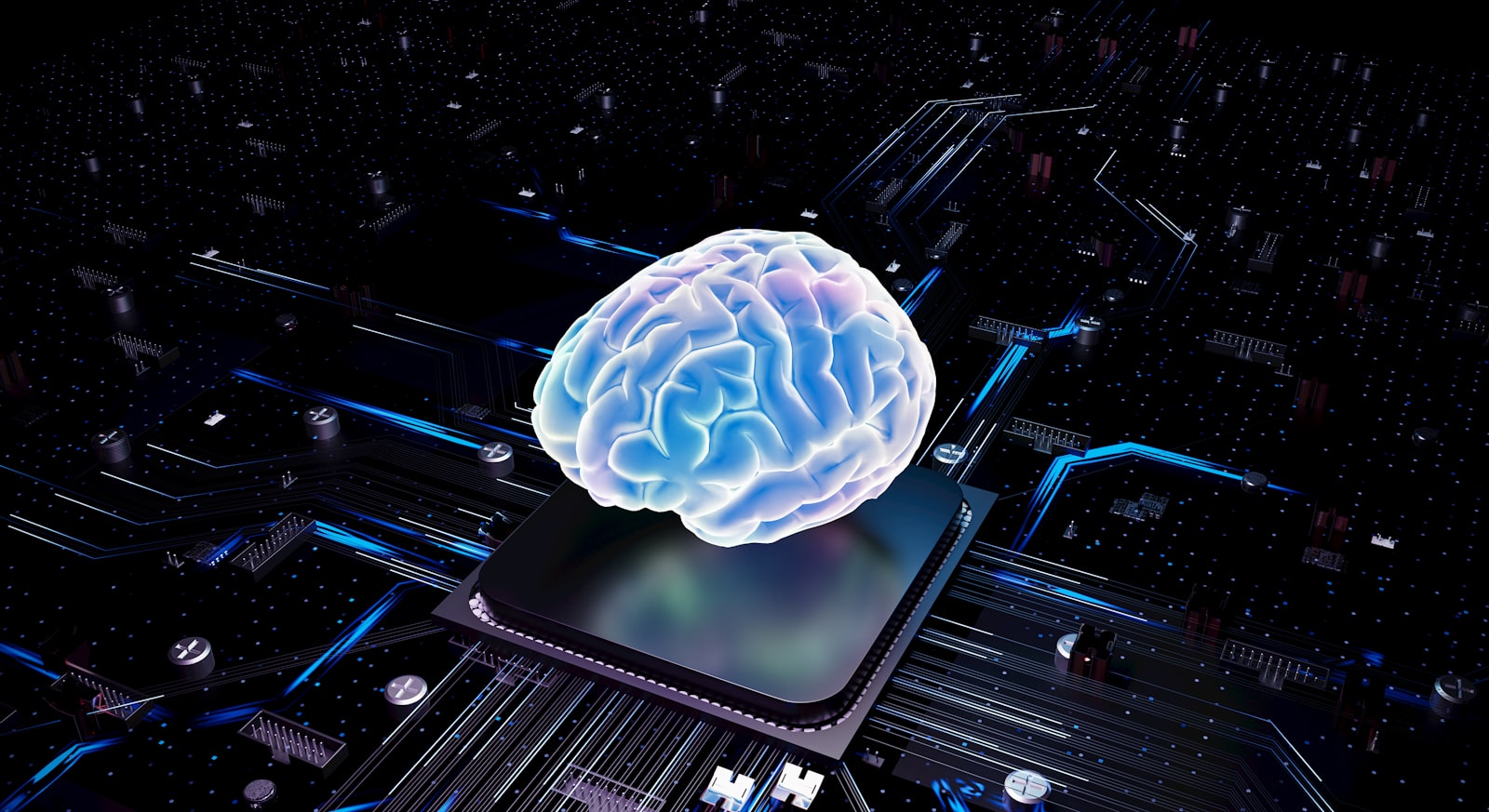 A brain over cpu represents artificial intelligence