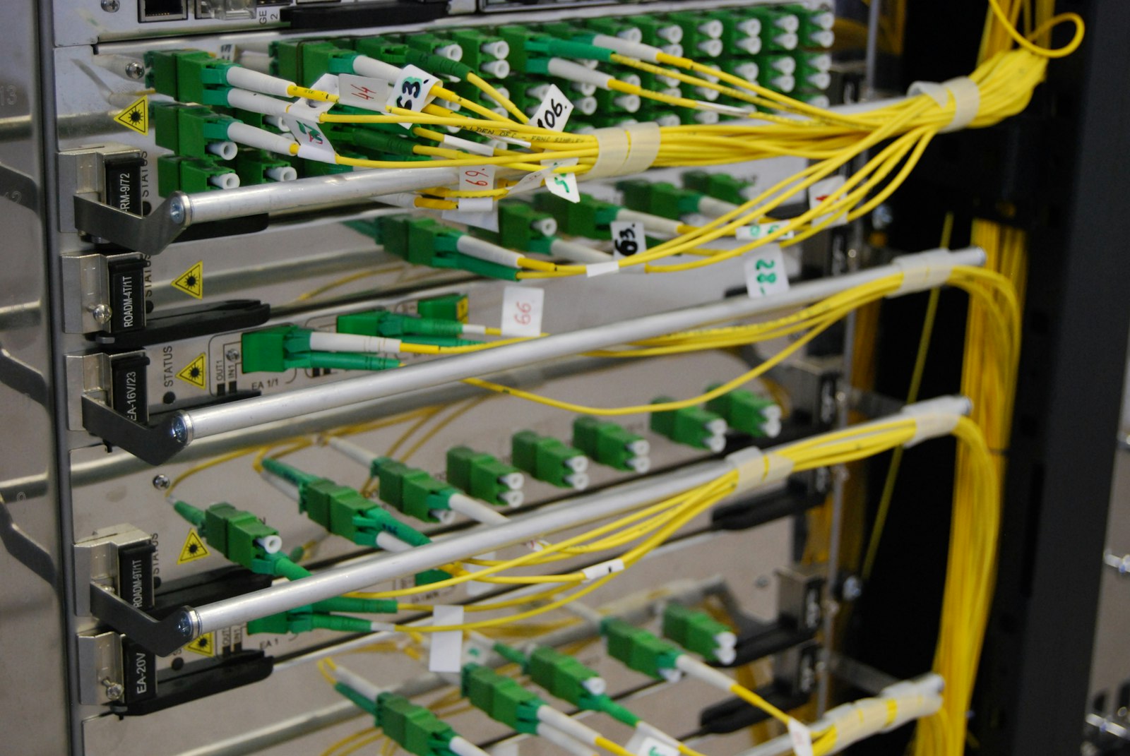 Yellow and green electric wires