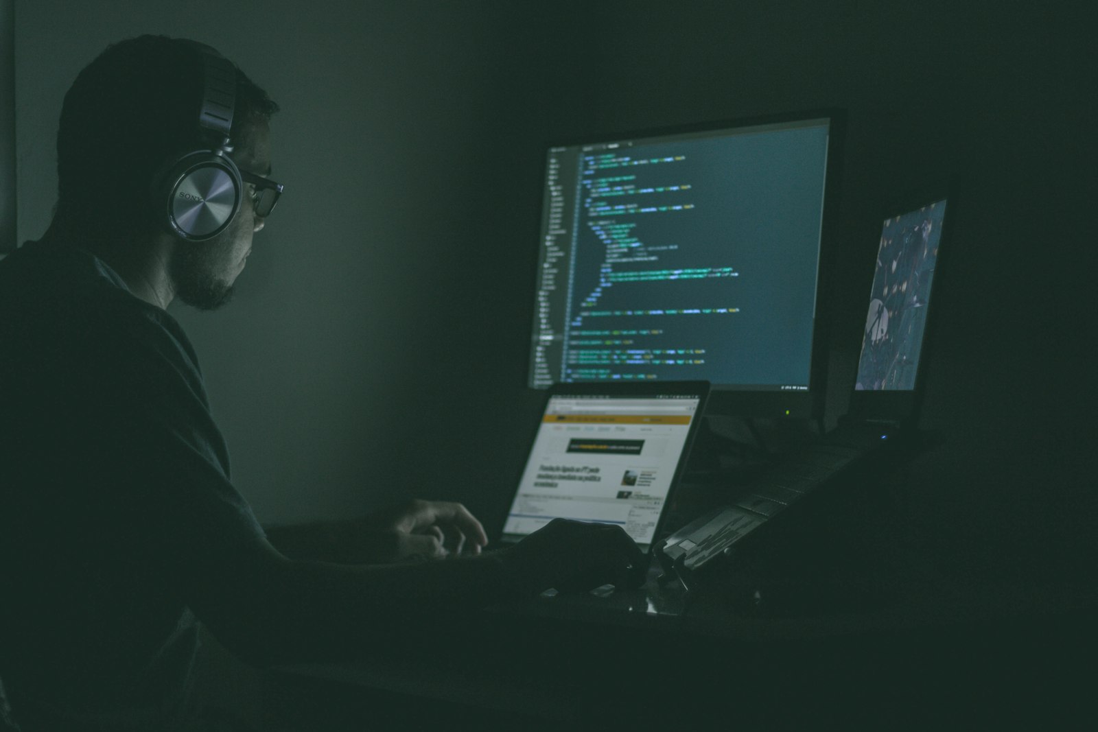 Person using laptop computers