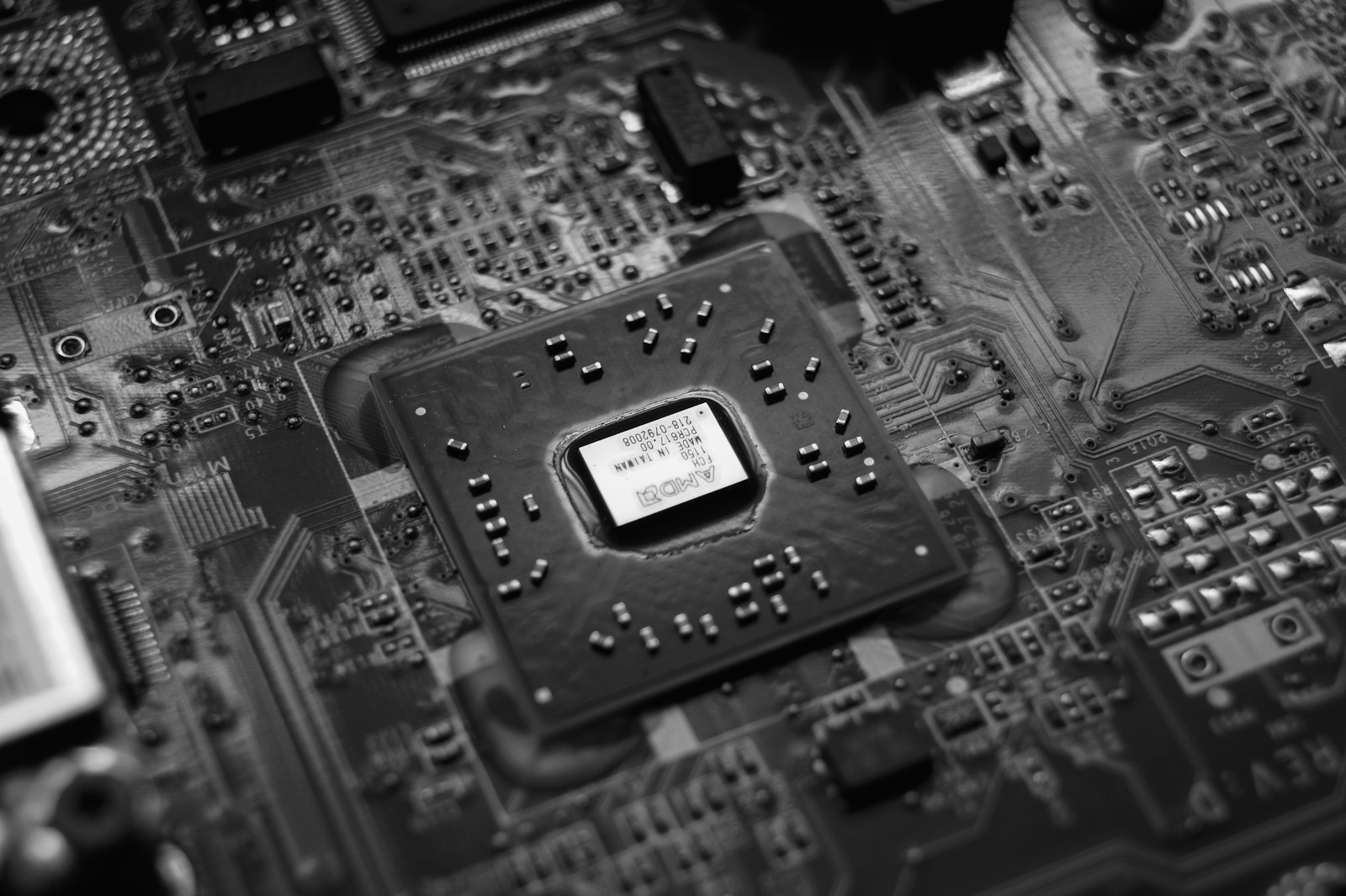 Black and white circuit board