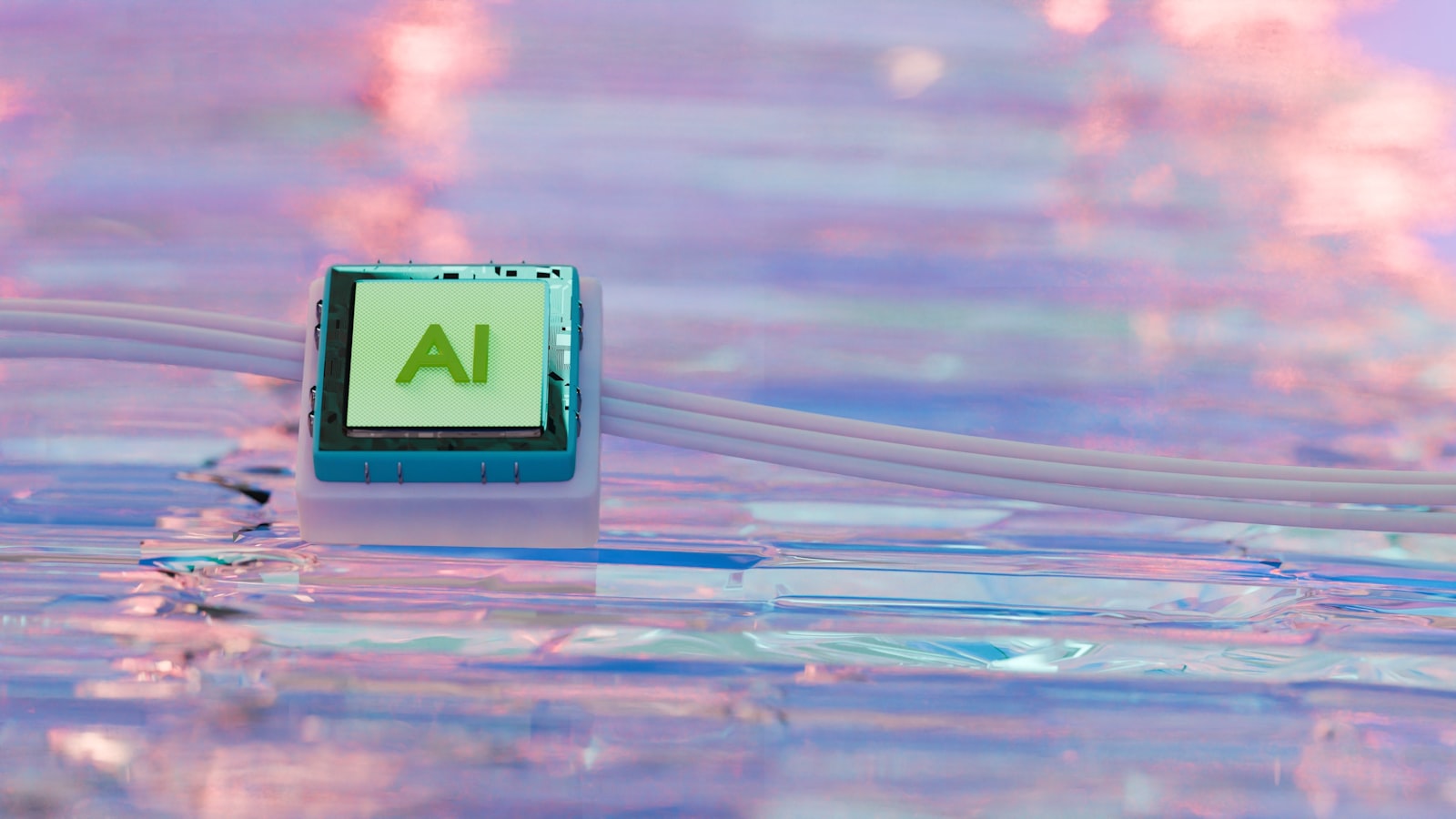 A square of aluminum is resting on glass