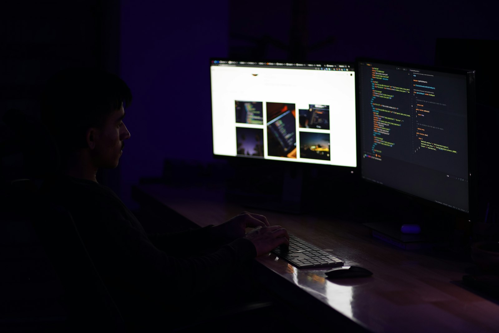 Black flat screen computer monitor