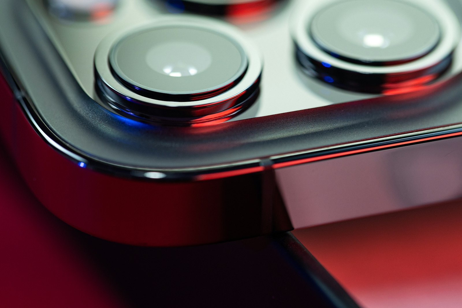 Red and black device with buttons